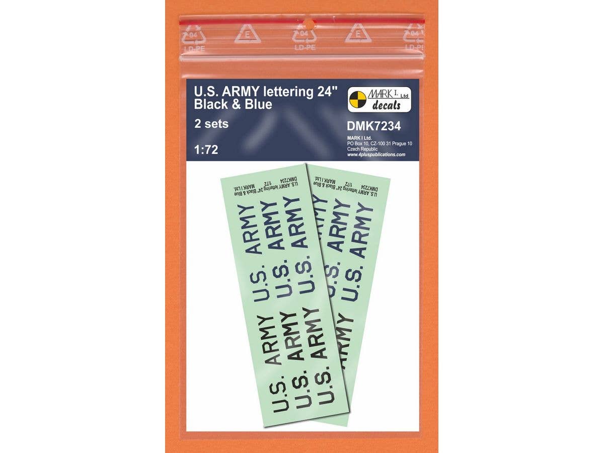 US Army 24 lettering - Black and Blue, 2 sets