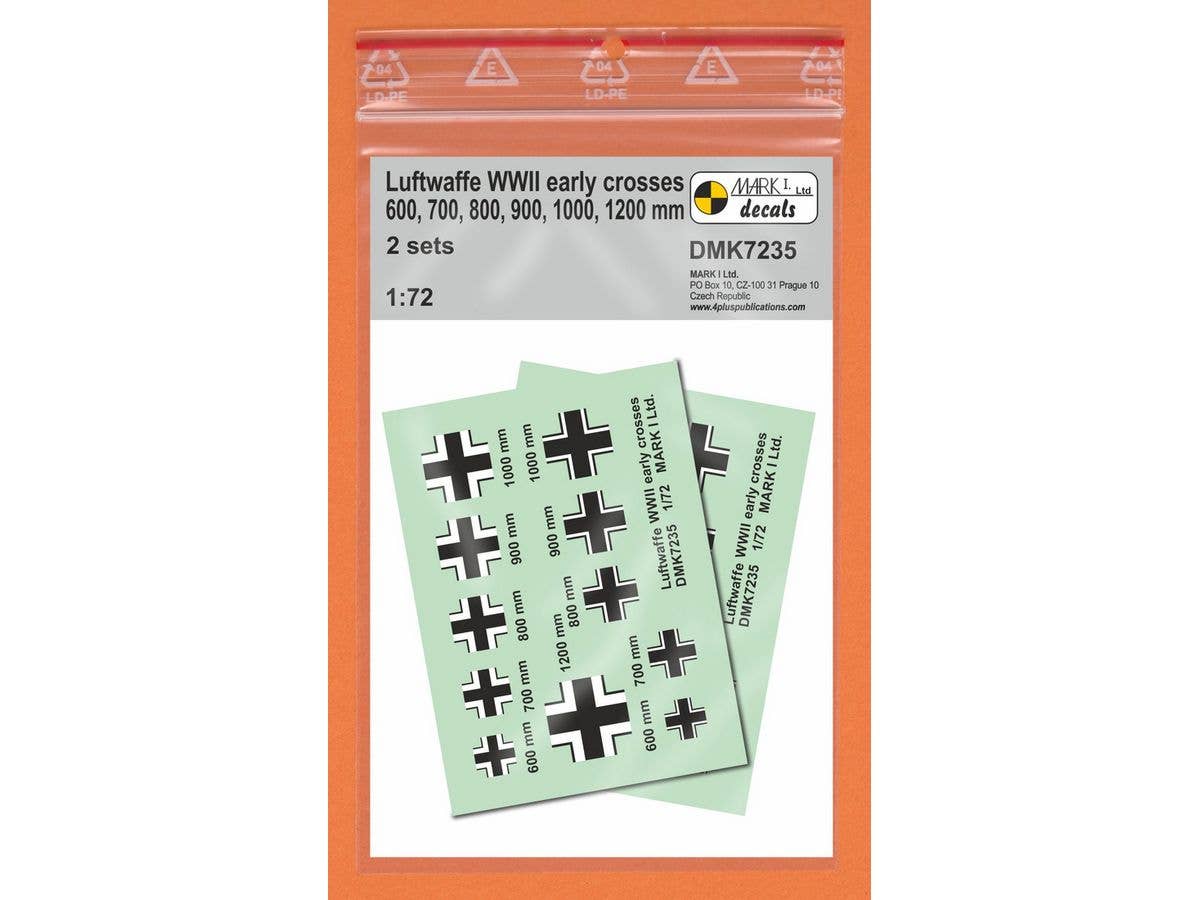 Luftwaffe Crosses (Balkenkreuz), early type, 2 sets