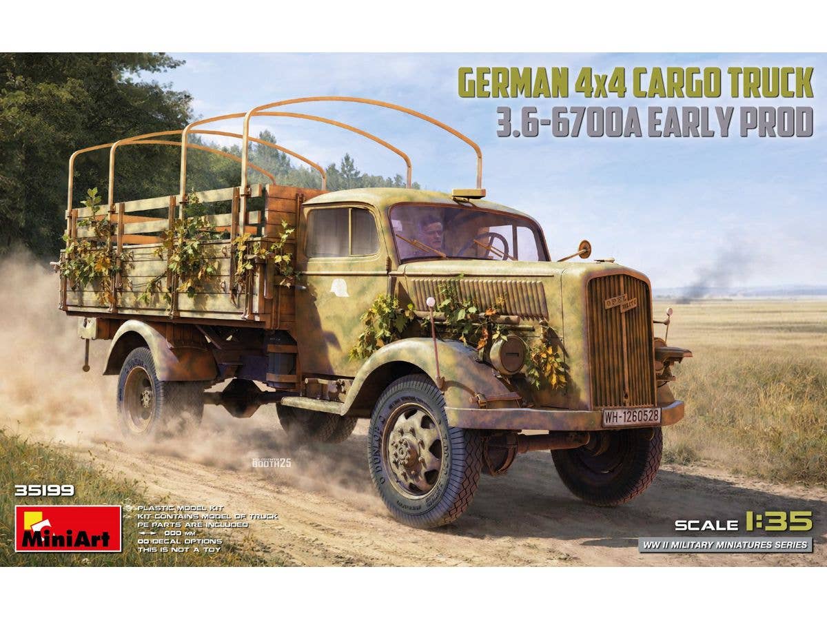 German 3T 4x4 Cargo Truck 3.6-6700A Early Prod