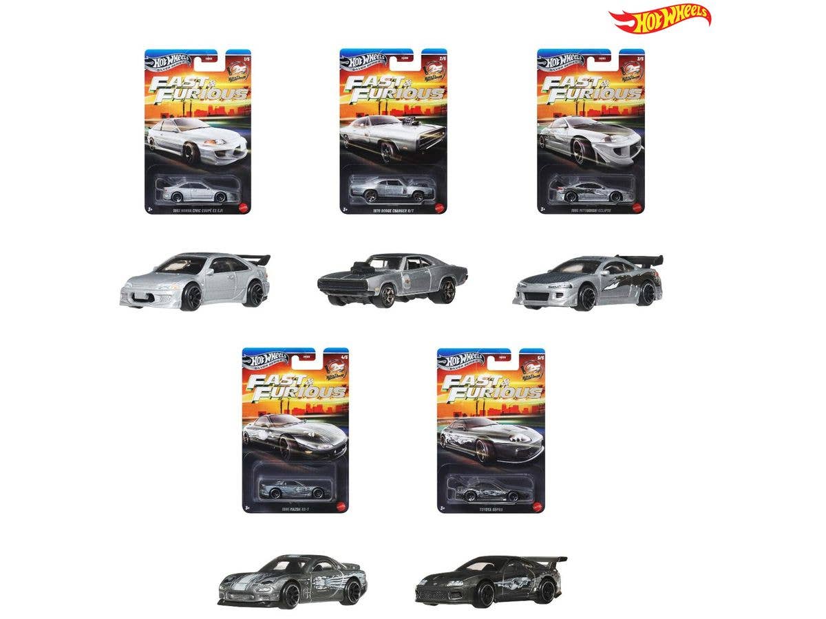 Hot Wheels Fast & Furious Theme Assortment - 25th Anniversary Edition 1 Box (10pcs) (Waiting List)