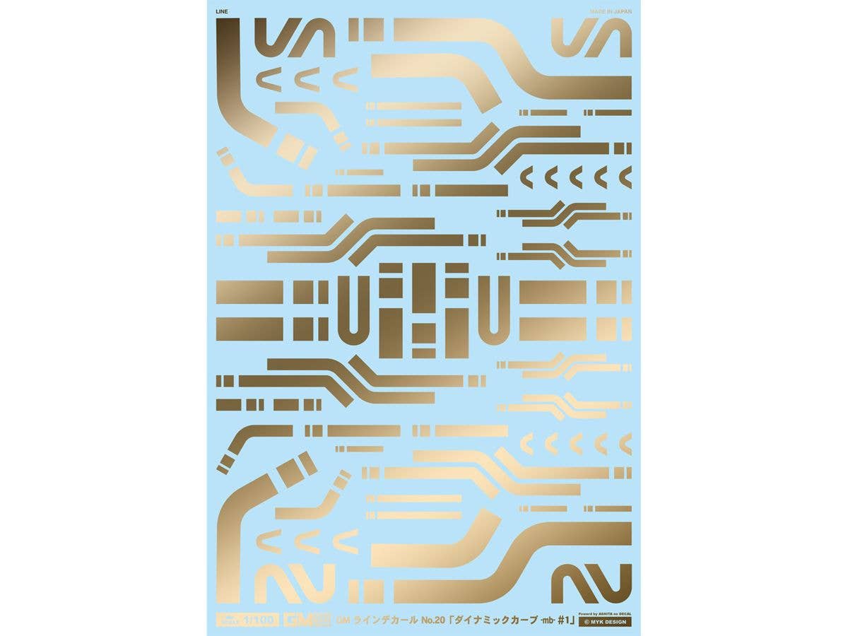 GM Line Decal No.20 (Dynamic Curve #1 -mb-) Gold