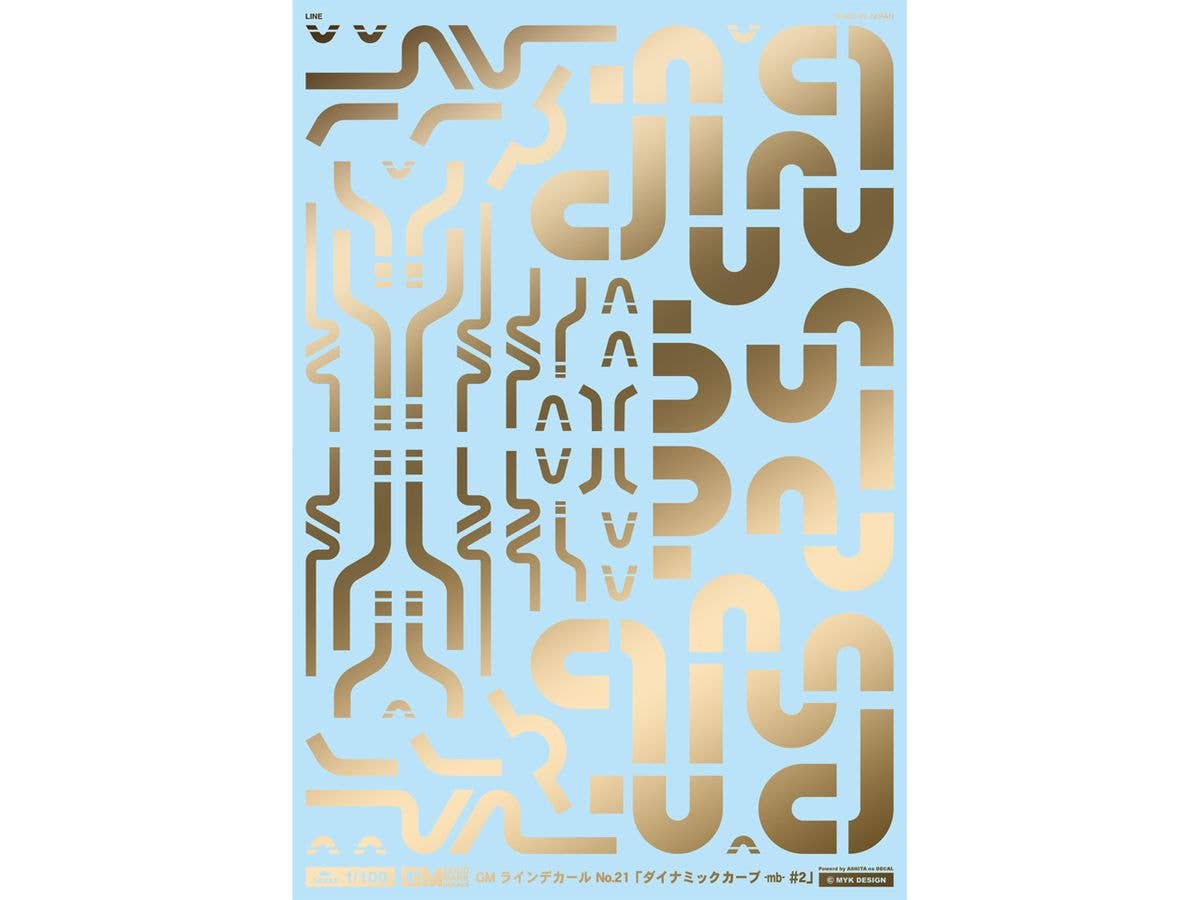 GM Line Decal No.21 (Dynamic Curve #2 -mb-) Gold