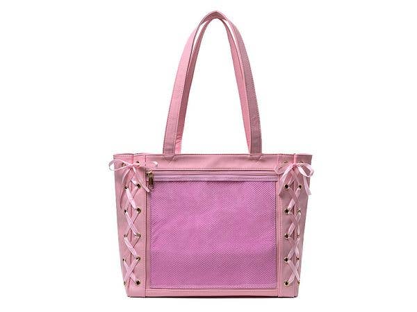 Oshi Katsu: Ita-Bag - Lace-Up Ribbon A4 Big Tote Bag (Pink)