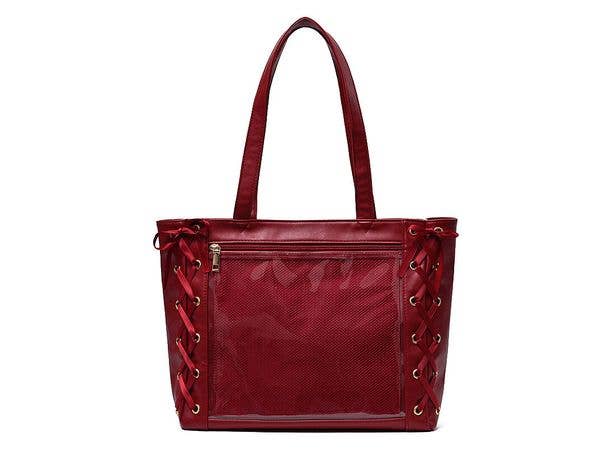 Oshi Katsu: Ita-Bag - Lace-Up Ribbon A4 Big Tote Bag (Red)