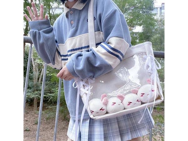 Oshi Katsu: Ita-Bag - Tote Bag with Ribbon (White)