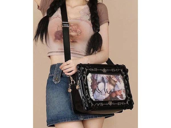 Oshi Katsu: Ita-Bag - Fancy Shoulder Bag with Ribbons (Black)