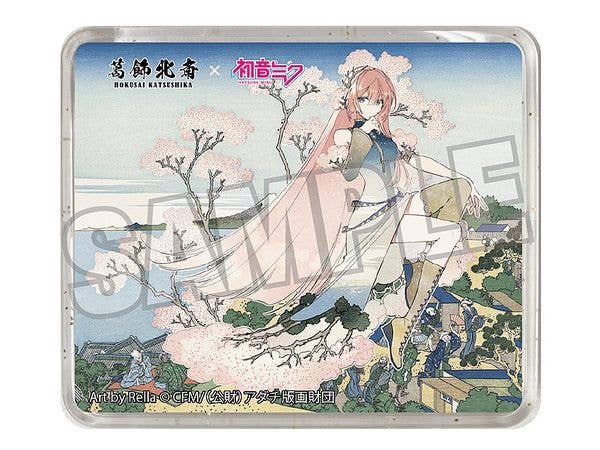 Katsushika Hokusai x Hatsune Miku by Rella 3D Magnet Megurine Luka Mt. Fuji from Gotenyama Hill in Shinagawa on the Tokaido