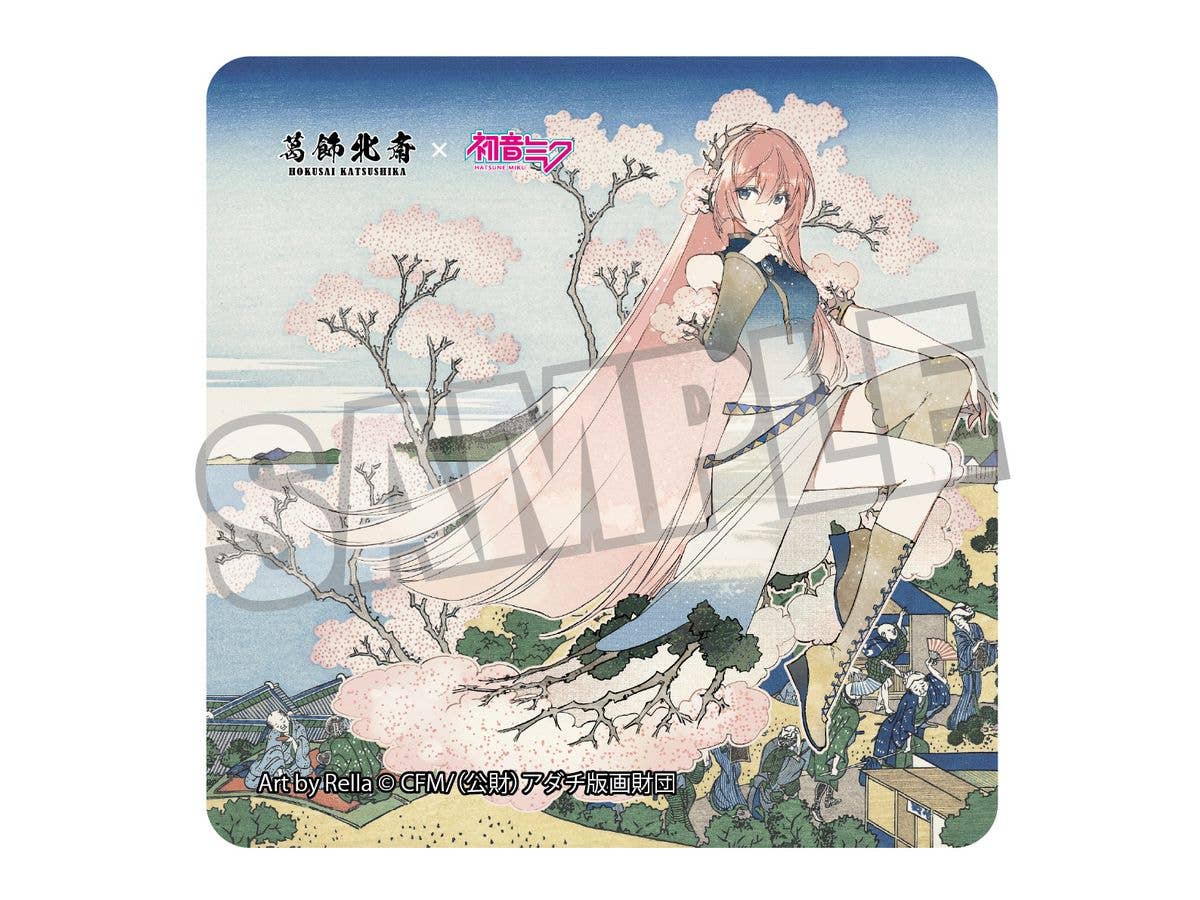 Katsushika Hokusai x Hatsune Miku by Rella Sticker Megurine Luka Mt. Fuji from Gotenyama Hill in Shinagawa on the Tokaido