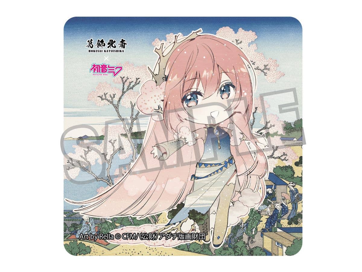 Katsushika Hokusai x Hatsune Miku by Rella Sticker Megurine Luka Mini Character Mt. Fuji from Gotenyama Hill in Shinagawa on the Tokaido