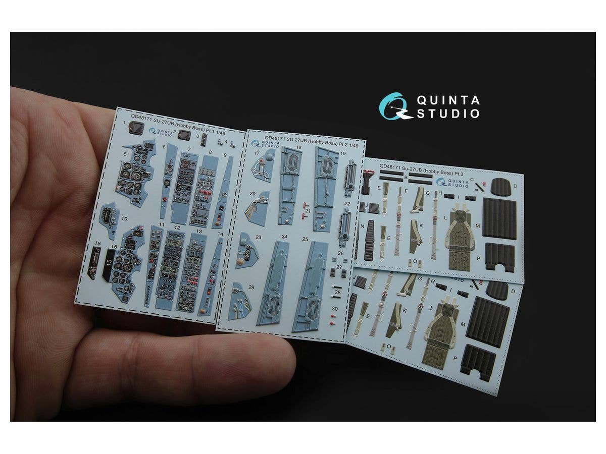 Su-27UB 3D-Printed & coloured Interior on decal paper (for HobbyBoss kit)