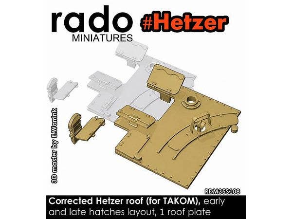 WWII German Jagdpanzer 38(t) Hetzer Fighting Compartment Roof Set (for Takom Kits)