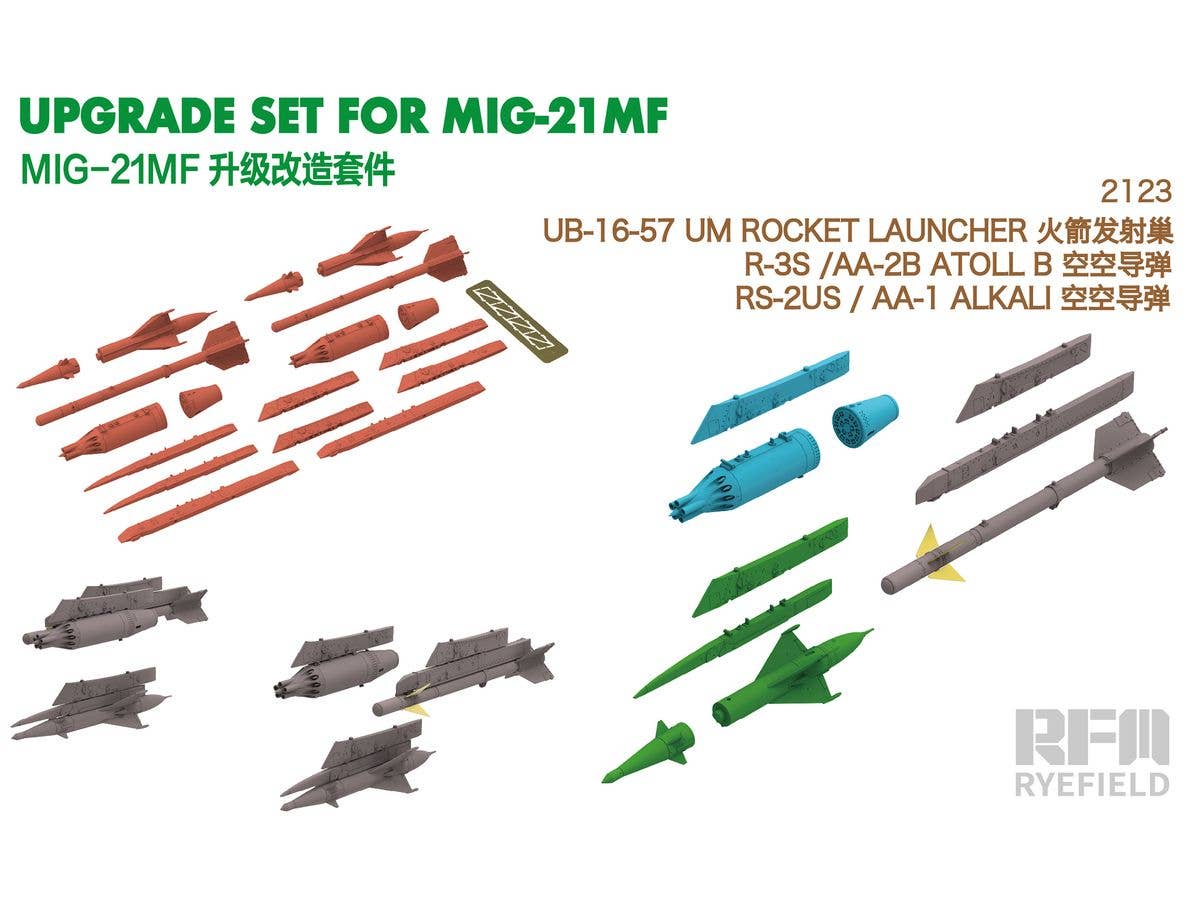 MiG-21MF UB-16-57 UM ROCKET LAUNCHER: R-3S /AA-2B ATOLL B; RS-2US / AA-1 ALKALI: 3D PRINTED