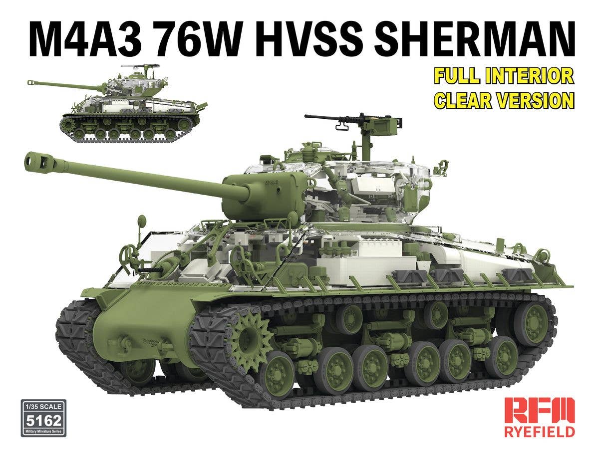M4A3 76W HVSS SHERMAN W/FULL INTERIOR, CLEAR VERSION