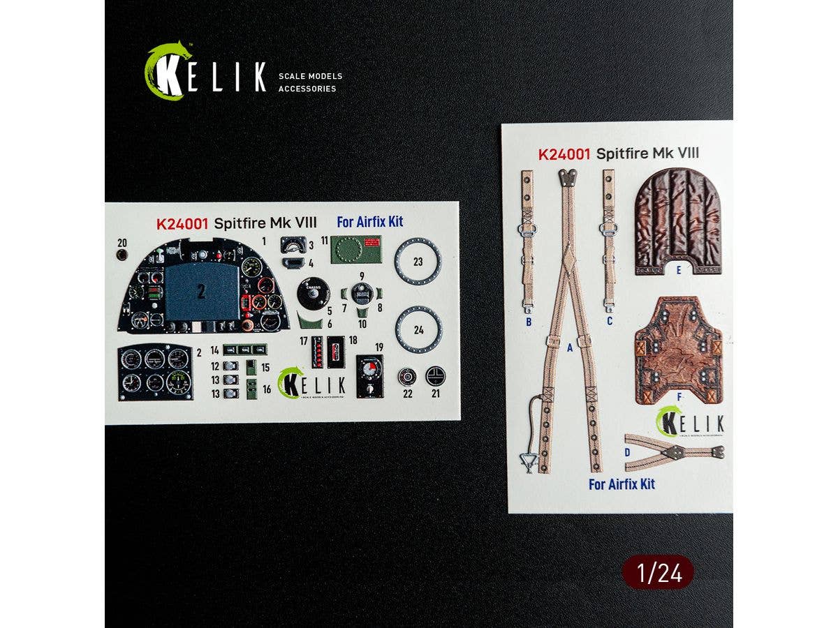 Spitfire Mk VIII interior 3D decals for Airfix kit
