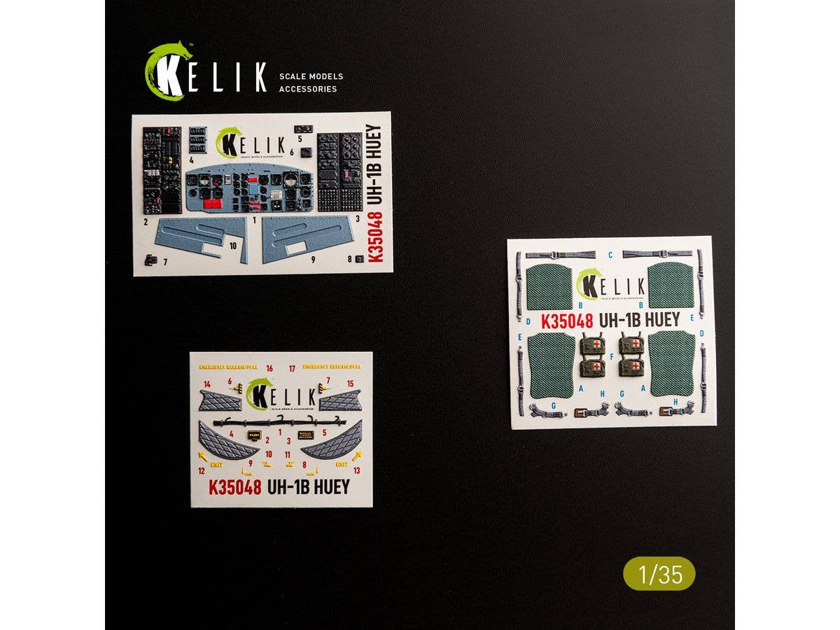 UH-1B HUEY - interior 3D decals for Trumpeter kit