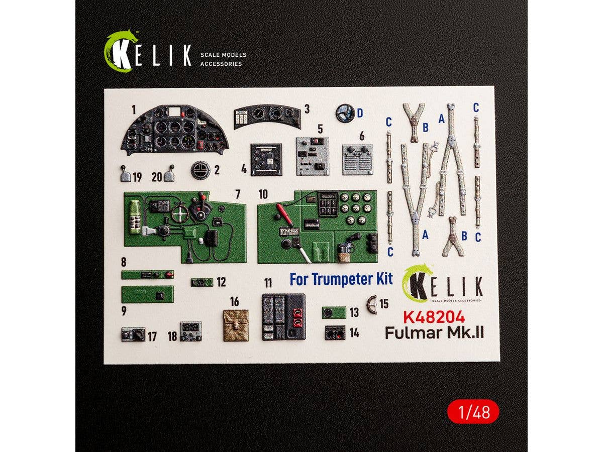 Fulmar Mk.II - interior 3D decals for Trumpeter kit