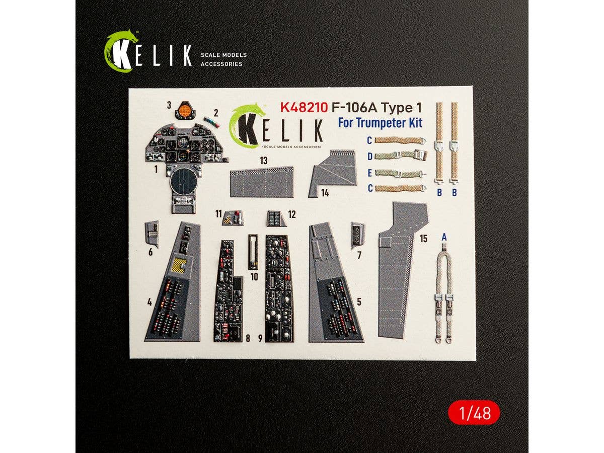 F-106A Delta Dart Type 1 - interior 3D decals for Trumpeter kit