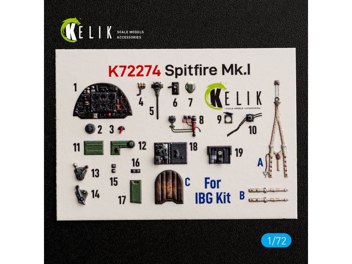 Spitfire Mk.I - interior 3D decals for IBG kit