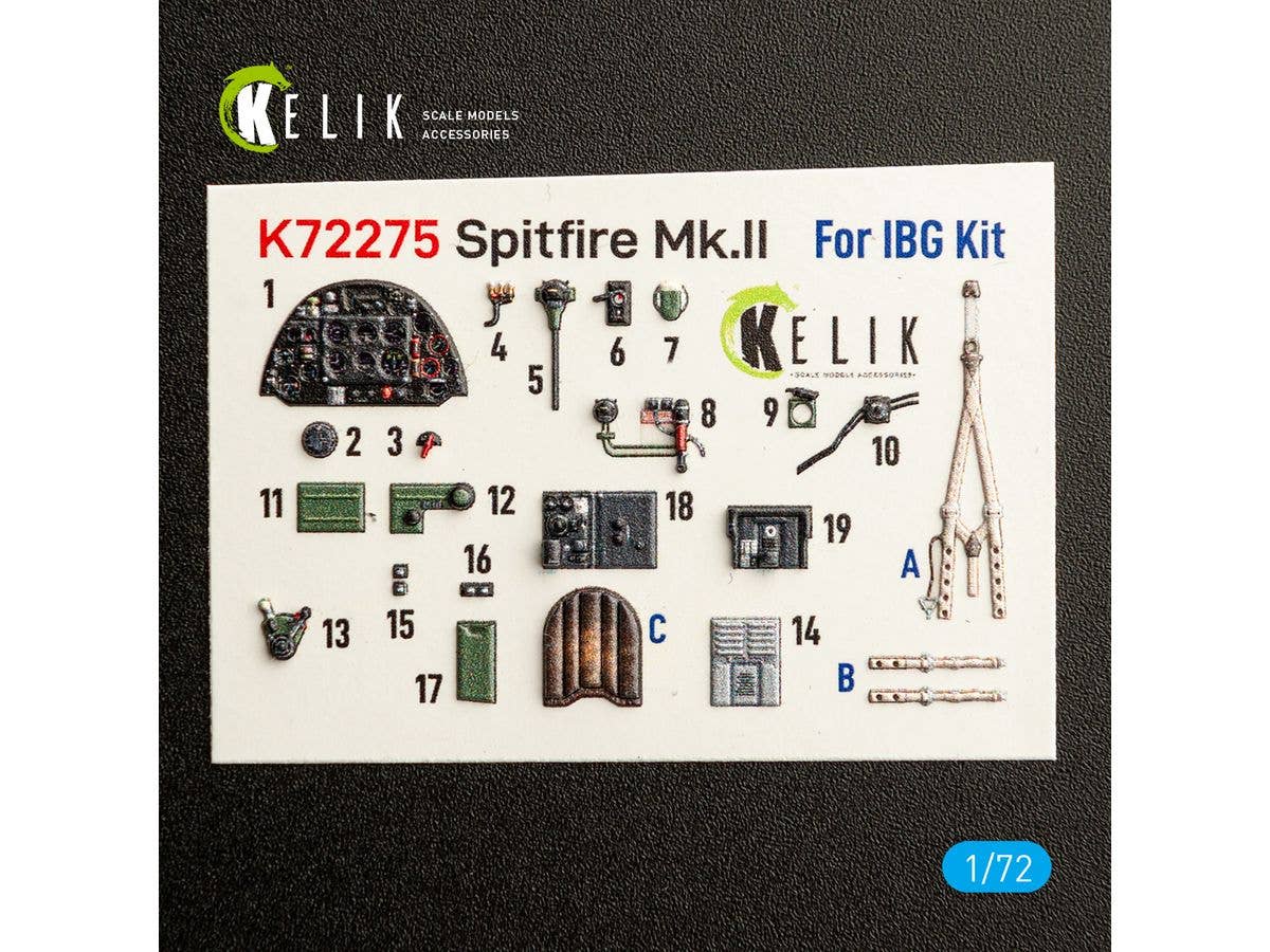 Spitfire Mk.II - interior 3D decals for IBG kit