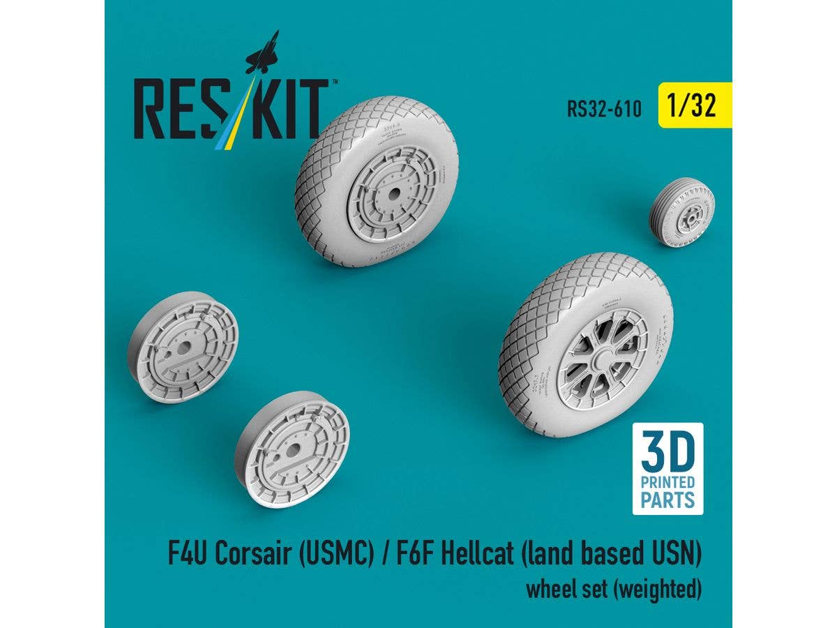 F4U Corsair (USMC)/F6F Hellcat (land based USN) weighted wheel set