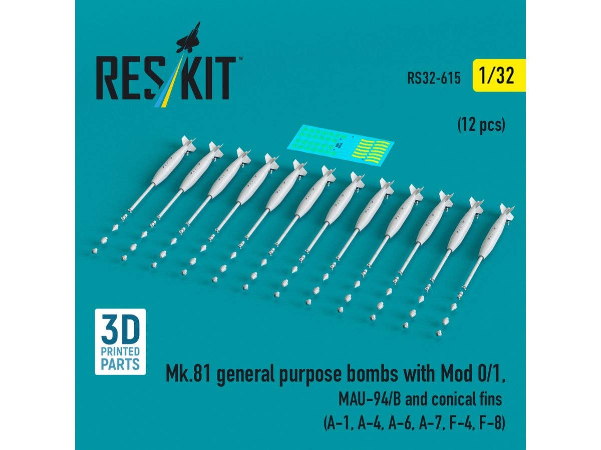 Mk.81 general purpose bombs with Mod 0/1, MAU-94/B and conical fins (12 pcs)