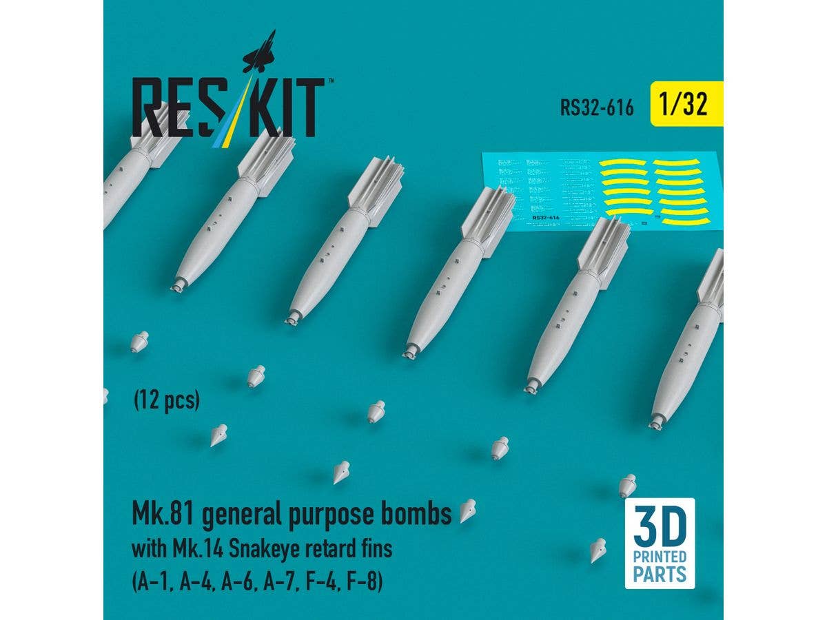 Mk.81 general purpose bombs with Mk.14 Snakeye retard fins (12 pcs)