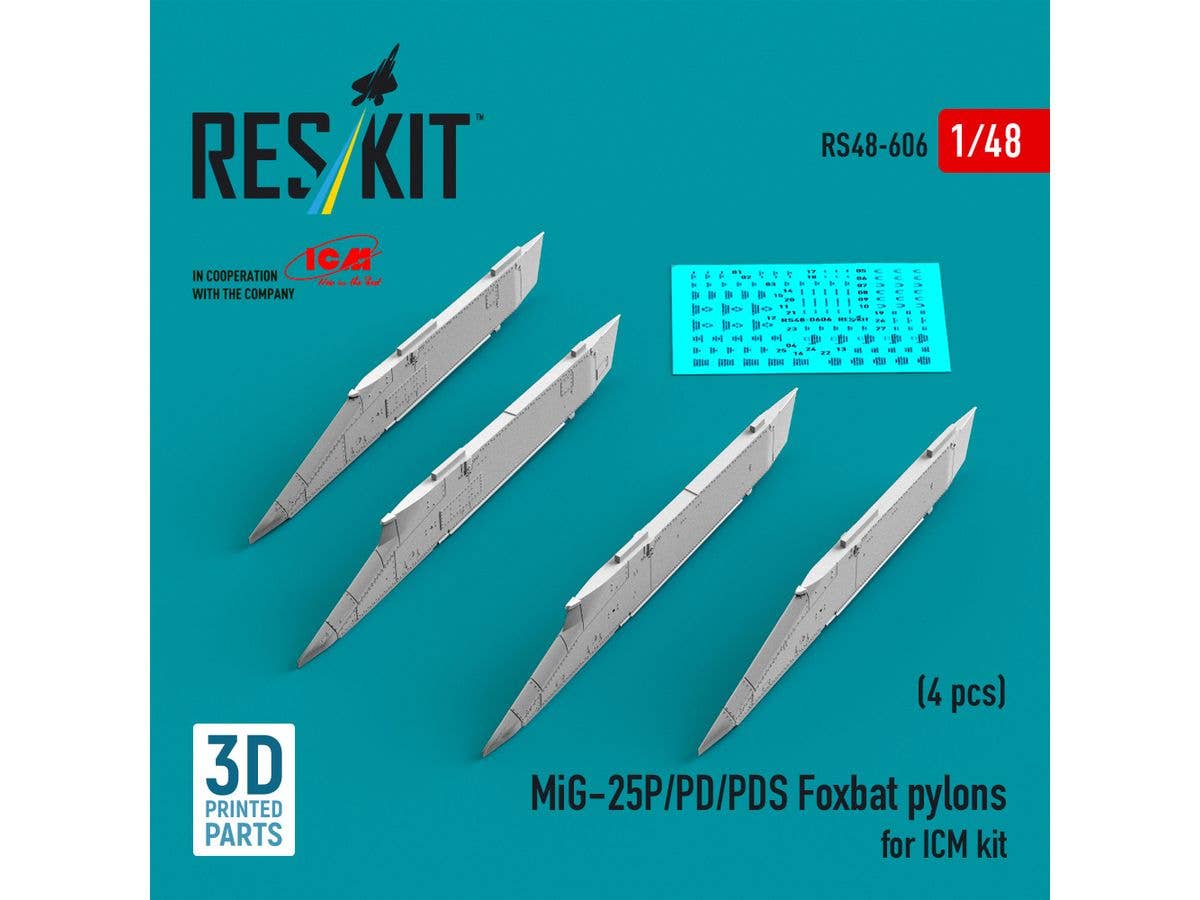 MiG-25P/PD/PDS Foxbat pylons (4 pcs) for ICM kit