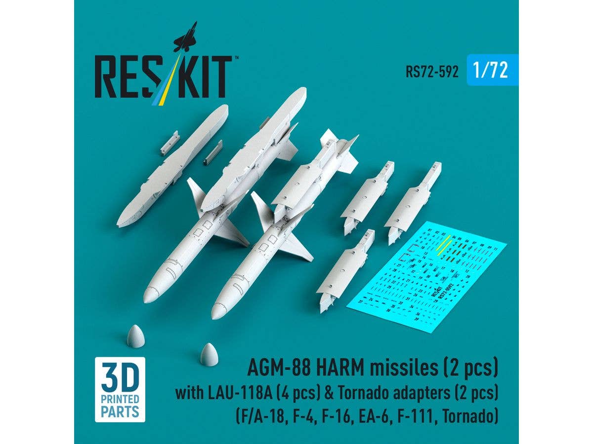 AGM-88 HARM missiles (2 pcs) with LAU-118A (4 pcs) & Tornado adapters (2 pcs)