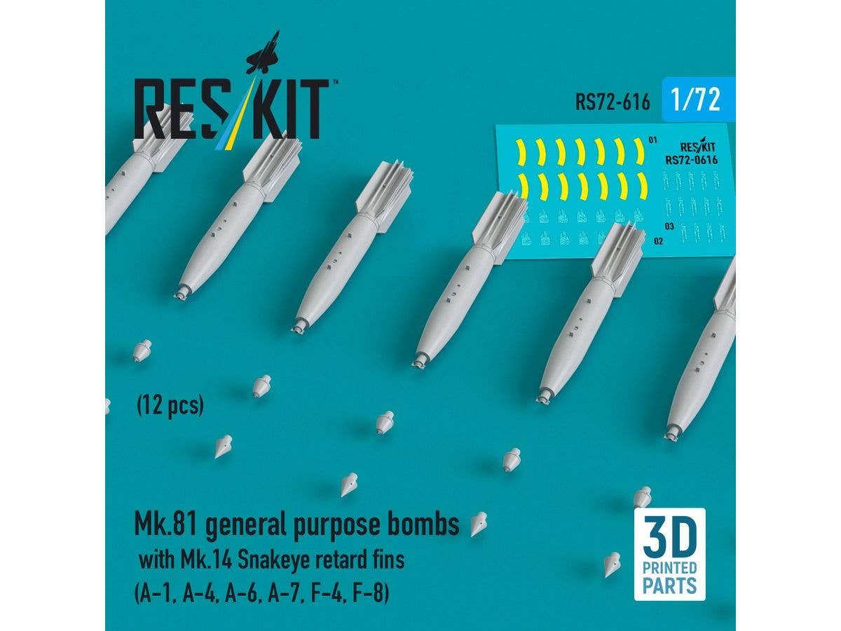 Mk.81 general purpose bombs with Mk.14 Snakeye retard fins (12 pcs)