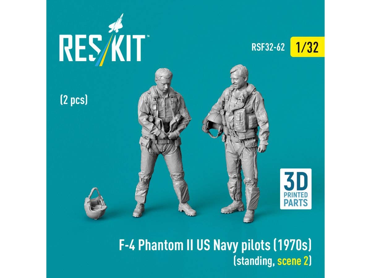 F-4 Phantom II US Navy pilots (1970s) (standing, scene 2) (2 pcs)