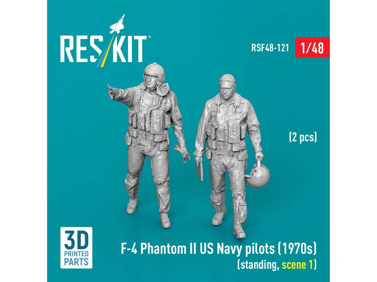 F-4 Phantom II US Navy pilots (1970s) (standing, scene 1) (2 pcs)