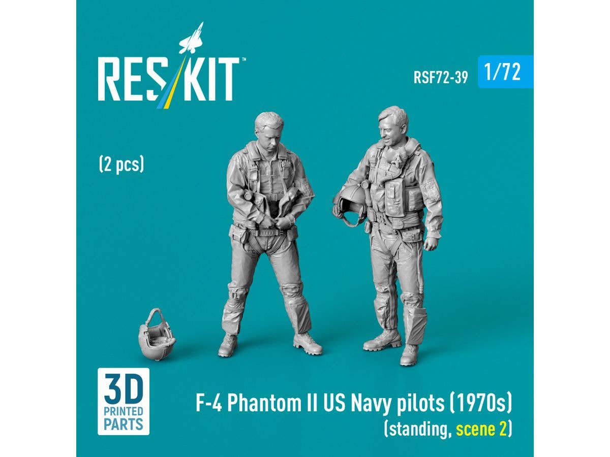 F-4 Phantom II US Navy pilots (1970s) (standing, scene 2) (2 pcs)
