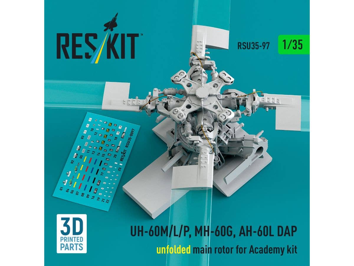 UH-60M/L/P, MH-60G, AH-60L DAP unfolded main rotor for Academy kit