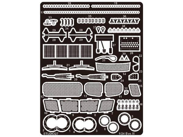 Lancer Evo. III Upgrade Parts (For Hasegawa)