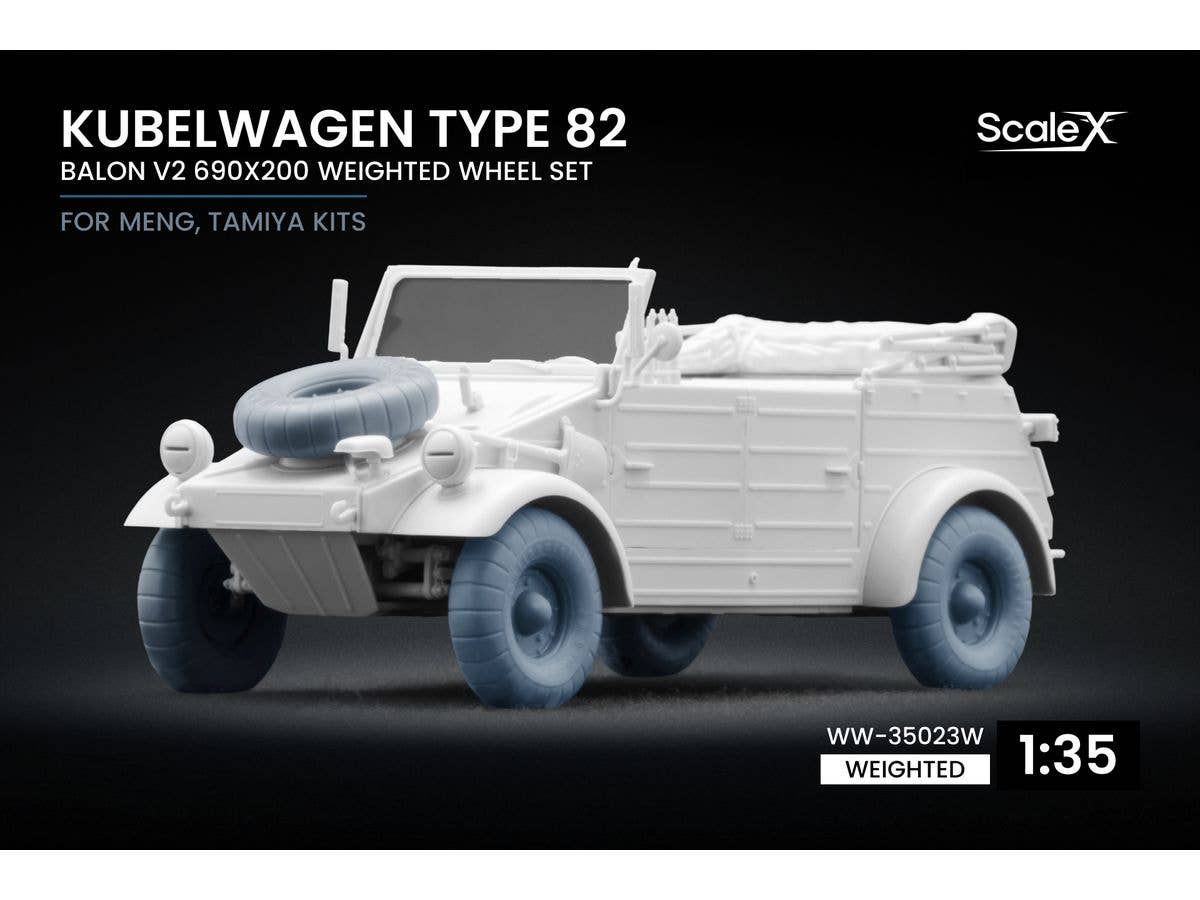 Kubelwagen type 82 Balon 2 Weighted wheel set ( for Meng,Tamiya)