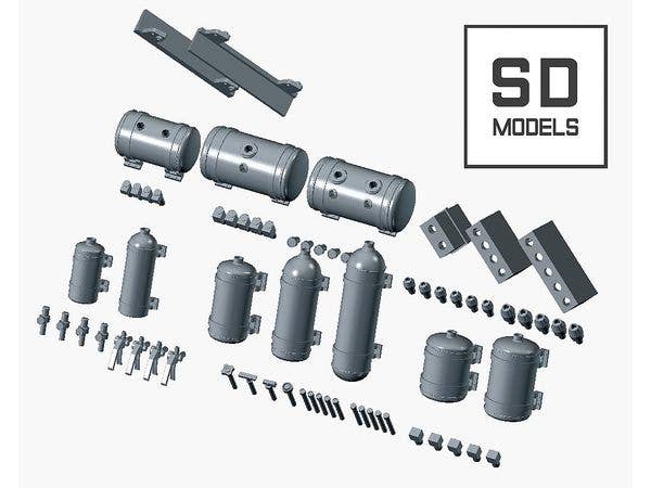 Racing Parts Set A (Fire Extinguishers / ECU sets / Dashboard Switches / Seat Rails) 3D-Printed