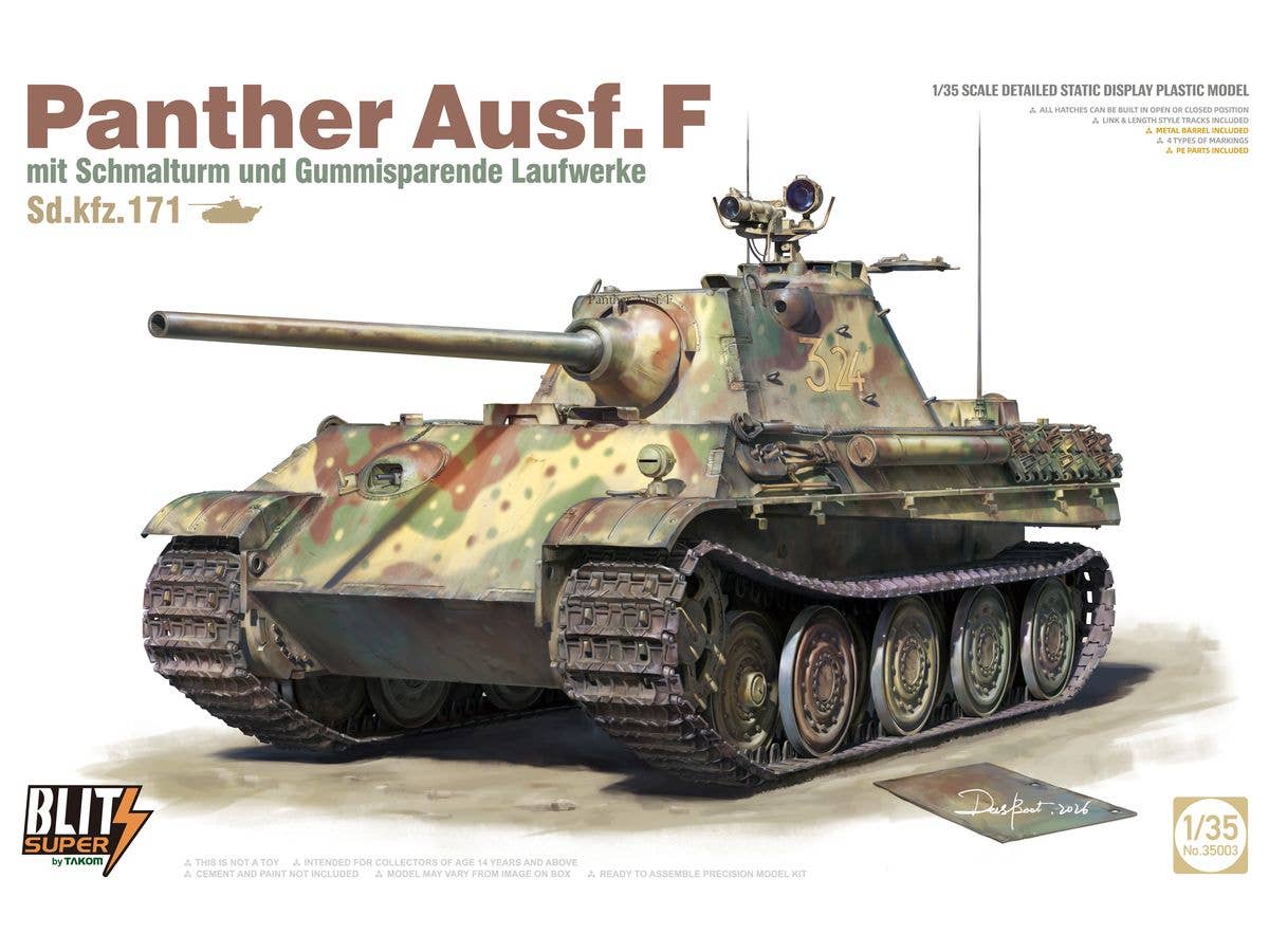 SUPER BLITZ Panther Ausf, F Sd.kfz.171 mit Schmalturm und Gummisparende Laufwerke