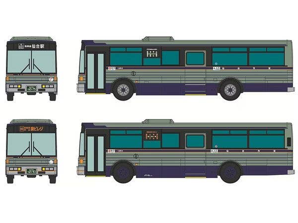 The Bus Collection Transportation Bureau City of Sendai Fuji Heavy Industries 7E Blue Glass Set of 2