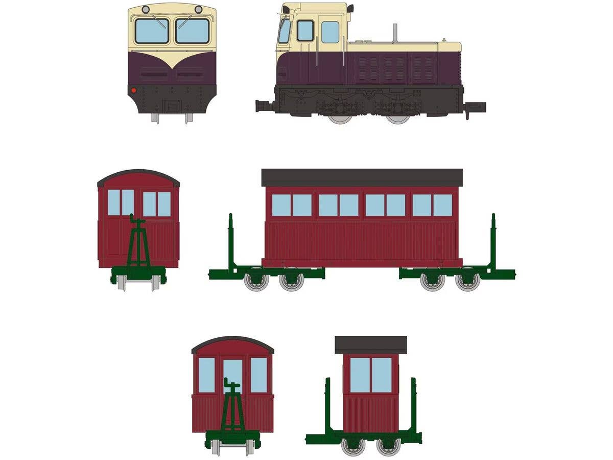 The Trains Collection Narrow Gauge 80 Kiso Forest Railway Type Diesel Locomotive + Passenger Car + Brake Car 3-Car Set
