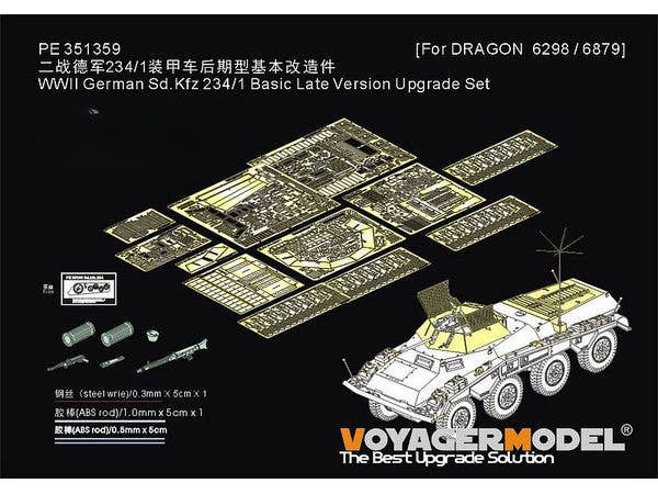 WWII German Sd.Kfz 234/1 Basic Late Version Upgrade Set (For DRAGON 6298 6879)